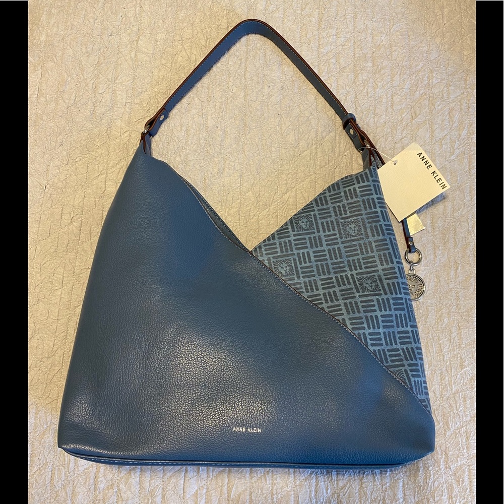 NWT Anne Klein Blue Hobo Purse
